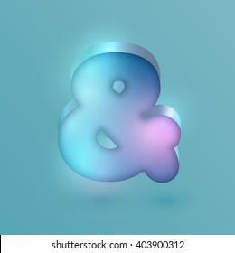 3D realistic neon character, vector