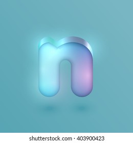 3D realistic neon character, vector