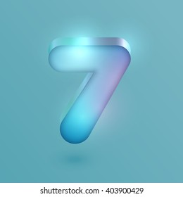 3D realistic neon character, vector