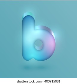 3D realistic neon character, vector