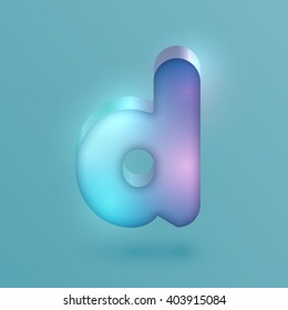 3D realistic neon character, vector