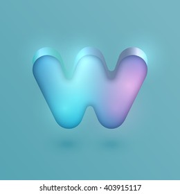 3D realistic neon character, vector