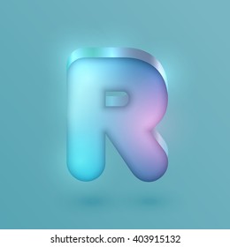 3D realistic neon character, vector