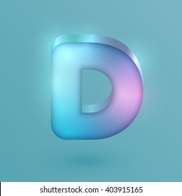 3D realistic neon character, vector
