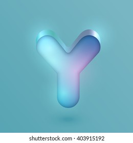 3D realistic neon character, vector