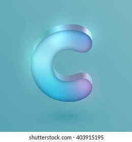 3D realistic neon character, vector