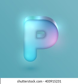 3D realistic neon character, vector