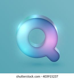 3D realistic neon character, vector