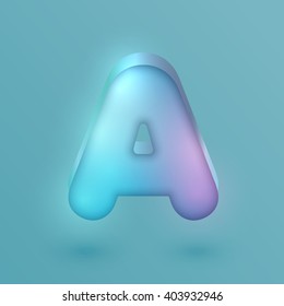 3D realistic neon character, vector