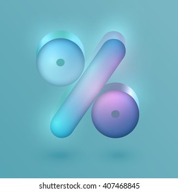 3D realistic neon character, vector