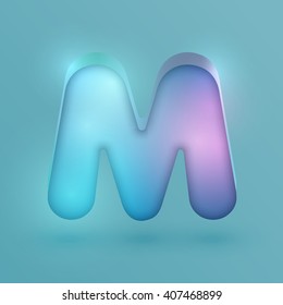 3D realistic neon character, vector