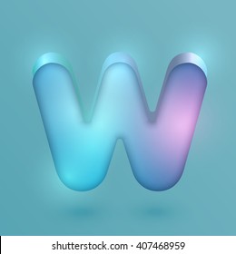3D realistic neon character, vector