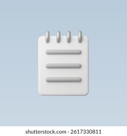 3d Realistic Note or Memo Icon vector illustration