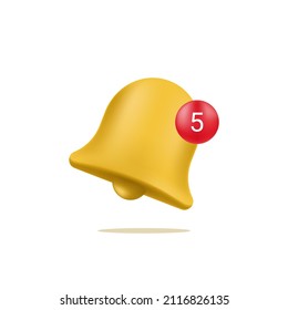3d realistic notification message bell icon alert and alarm icon vector illustration. isolated