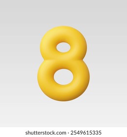 3d Realistic Number 8 vector illustration