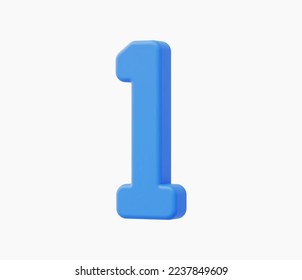 3.ª ilustración vectorial de número uno realista