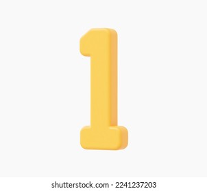 3d Realistic Number One Icon Vektorgrafik