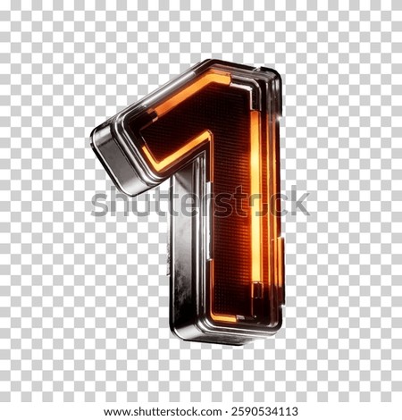 3d realistic number one neon led sign vector illustration. render vector object.