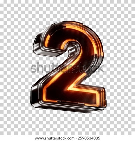 3d realistic number two neon led sign vector illustration. render vector object.