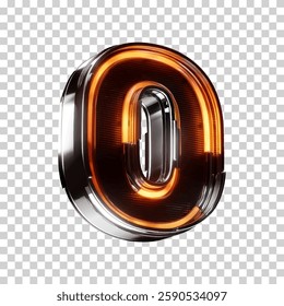 3d realistic number zero neon led sign vector illustration. render vector object.