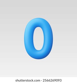 3d Realistic Number Zero vector illustration