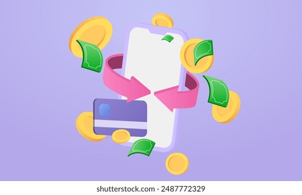 3d realistic online payment credit card business new concept vector design.vector icon 3d illustration.