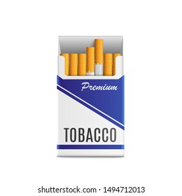 3d realistic pack cigarettes. High quality vector illustration, isolated on white background