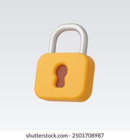 3d Realistic Padlock icon vector illustration