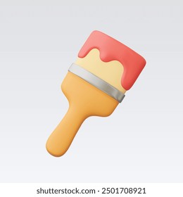 3d Realistic Paint brush icon vector illustration