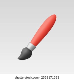 3d Realistic Paint brush icon vector illustration