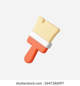 3d Realistisch verfpenseelpictogram vector Illustratie