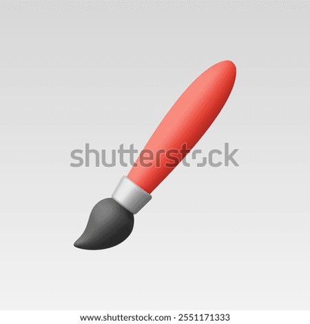 3d Realistic Paint brush icon vector illustration