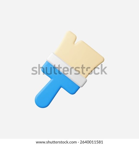 3d Realistic Paint brush icon vector Illustration