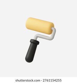 3d Realistic Paint Roller Icon vector illustration