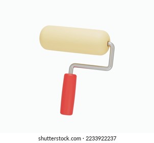 3d Realistic Paint roller vector illustration