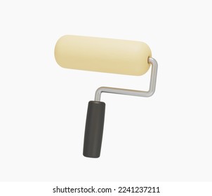 3d Realistic Paint roller vector illustration