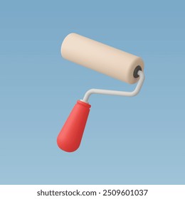 3d Realistic Paint roller vector illustration