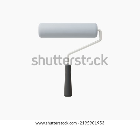 3d Realistic Paint roller vector illustration.