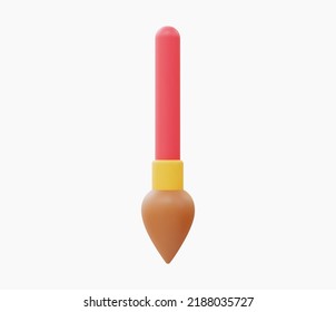 3d Realistic Paintbrush Icon vector illustration.