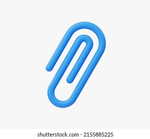 3d Ilustración vectorial del icono de adjunto de Paperclip realista.