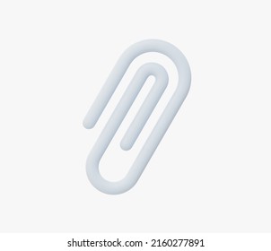 3d Realistic Paperclip Attachment Icon Vector Illustration.