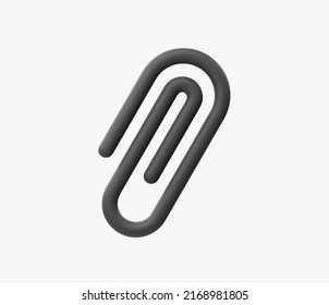 3d Realistic Paperclip Attachment Icon vector illustration.