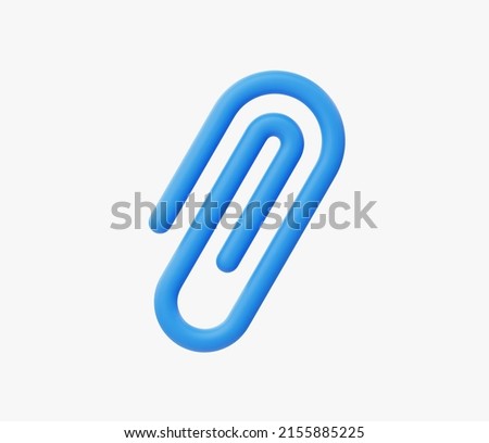 3d Realistic Paperclip Attachment Icon vector illustration.