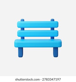 3d Realistic Park bench icon vector illustration