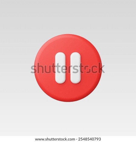 3d Realistic Pause Icon vector illustration