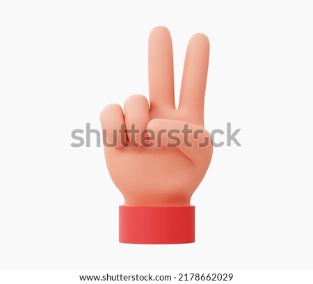 3d Realistic Peace sign hand vector illustration.