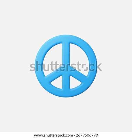 3d Realistic Peace Symbol icon vector Illustration