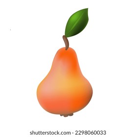 3d Realistic Pear. Vector Illustration.