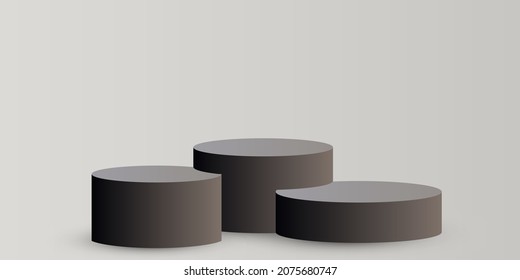 3d realistic pedestals for your products. Vector illustration