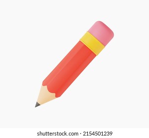 3d Ilustración vectorial de lápiz Realista.
